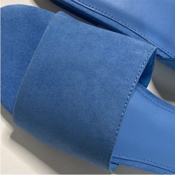 J. Crew Microsuede Single Strap Slide Sandals in Bright Peri - Picture 8 of 8